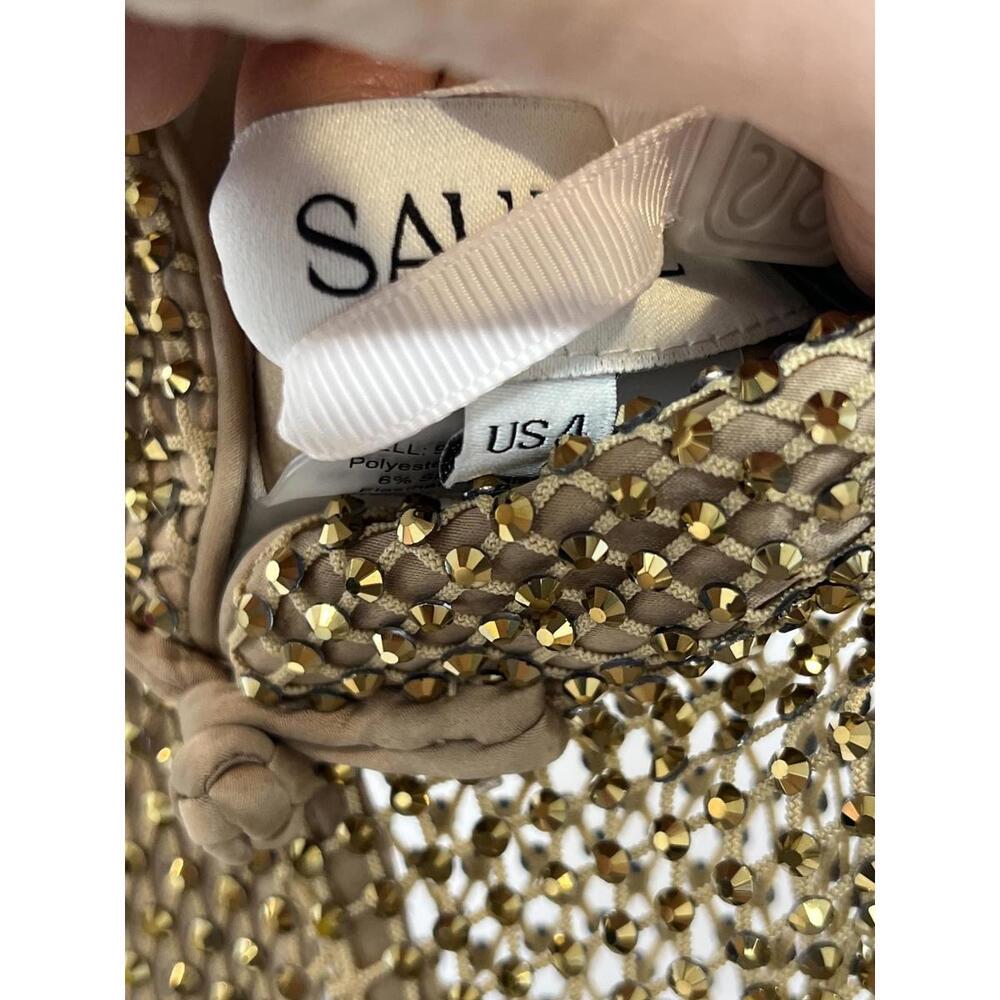 SAU LEE Santana Crystal Dress in Gold - Picture 9 of 9